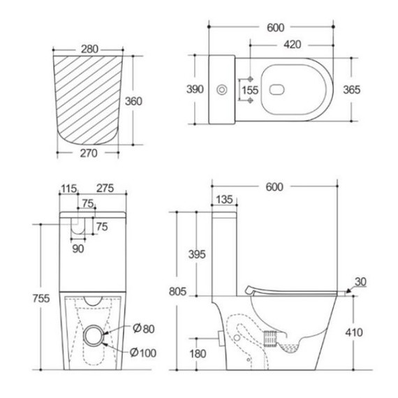 Унитаз-компакт безободковый Aquatek Либерти AQ2999T-00 с тонкой крышкой микролифт (система смыва Торнадо) - фото, картинка 11 Унитаз-компакт безободковый Aquatek Либерти AQ2999T-00 с тонкой крышкой микролифт (система смыва Торнадо) - фото 11