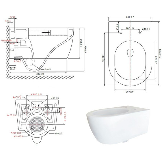 Унитаз подвесной Azario Nemi AZ-1293WH с крышкой микролифт (система смыва Торнадо) - фото 7