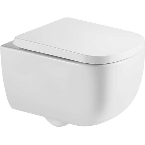 Унитаз подвесной Azario Campo AZ-1883WH с крышкой микролифт (система смыва Торнадо) - фото 2