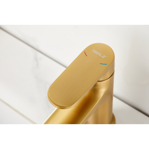 Смеситель для раковины Belz B10713-5, золото брашированное - фото 20