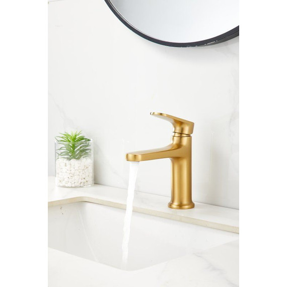 Смеситель для раковины Belz B10713-5, золото брашированное - фото 5