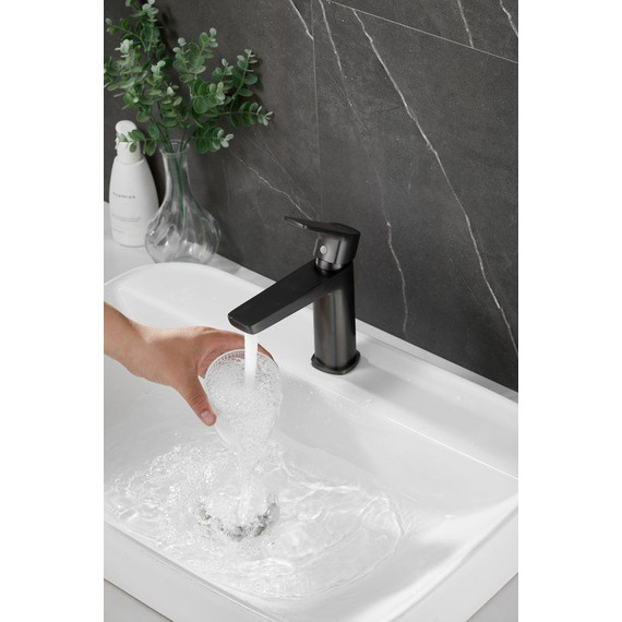 Смеситель для раковины Belz B10715-3, оружейная сталь - фото 8