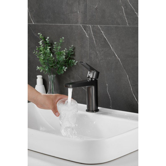 Смеситель для раковины Belz B10715-3, оружейная сталь - фото 9