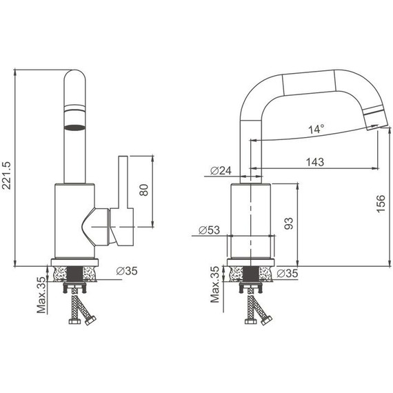 Смеситель для раковины Belz B10810-3, оружейная сталь - фото 26