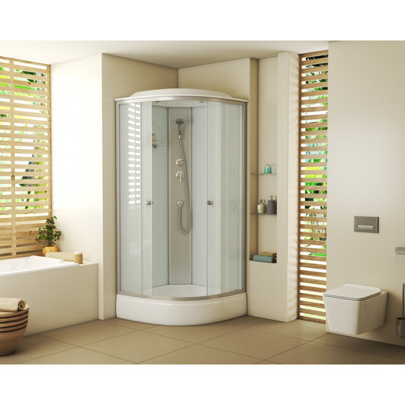 Душевая кабина Niagara Eco E90/26/MT 90x90х215 см, хром матовый, стекло матовое (безсиликоновая сборка) - фото 5