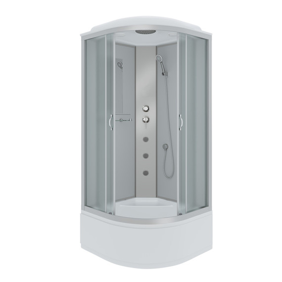 Душевая кабина Niagara Classic 80х80х215 см NG-2307-14G, высокий поддон (40см), стекло матовое, профиль серебро (безсиликоновая сборка) - фото 4