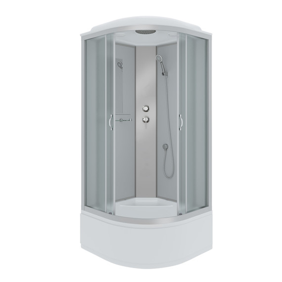 Душевая кабина Niagara Classic 90х90х215 см NG-2308-14, высокий поддон (40см), стекло матовое, профиль серебро (безсиликоновая сборка) - фото 6