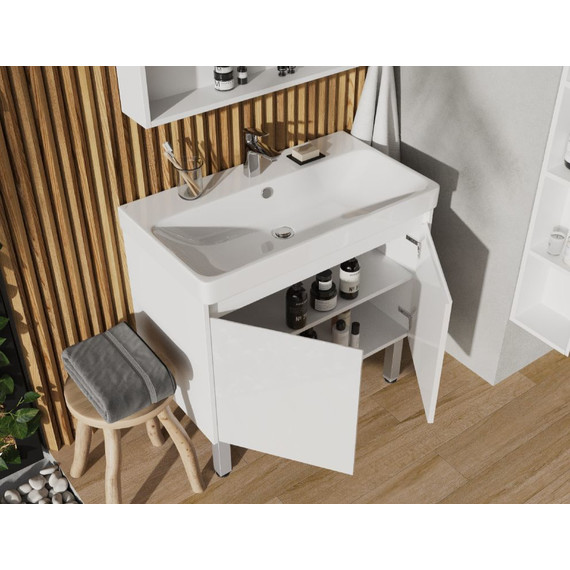 Тумба подвесная с раковиной Акватон Сканди 80 см 1A283001SD010 - фото 9