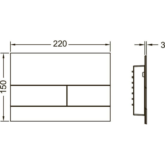 Кнопка смыва TECEsquare II 9240836, сатин/чёрный хром - фото 2
