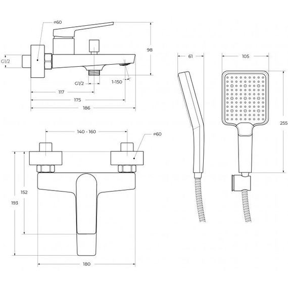 Набор смесителей BelBagno: Смеситель для ванны ARDENTE-VASM-CRM + смеситель для раковины ARDENTE-LVM-CRM-W0 (Новинка 2025) - фото 13