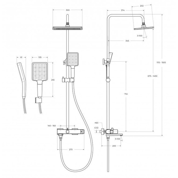 Душевой комплект BelBagno: Душевая стойка ARDENTE-VSCM-CRM + смеситель для раковины ARDENTE-LVM-CRM-W0 (Новинка 2025) - фото 21