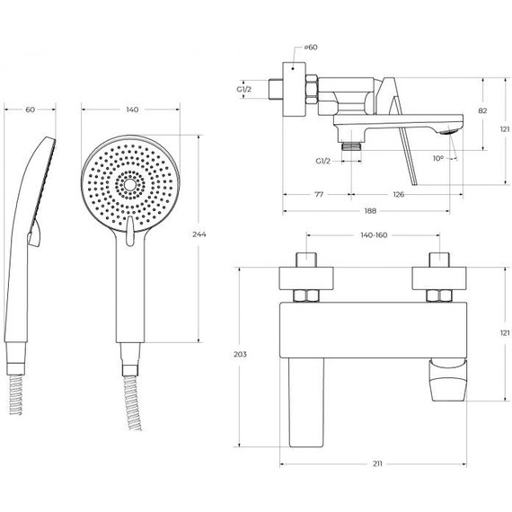 Набор смесителей Cezares: Смеситель для ванны COMFORT-VD-01 + смеситель для раковины COMFORT-LS-01-W0 (Новинка 2025) - фото 14