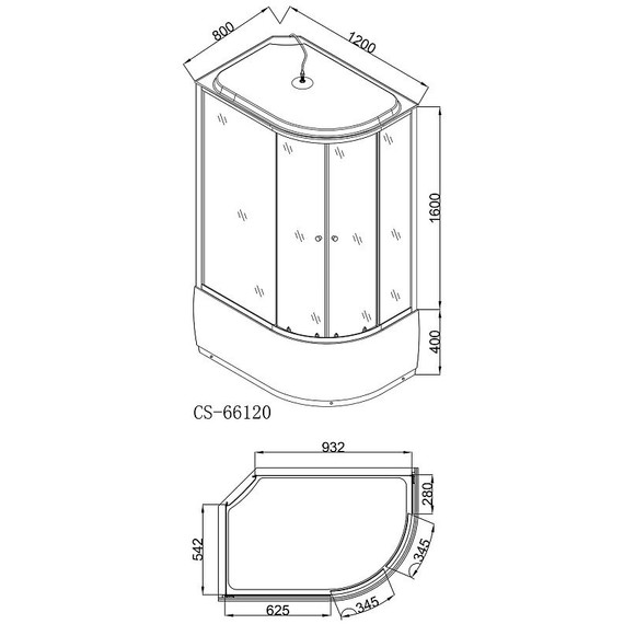 Душевая кабина Loranto CS-66120L F 120х80 см, хром/матовое - фото 3