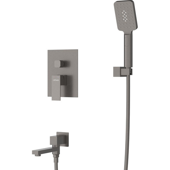 Душевая система для ванны Cezares SLIDER-VDSET-GM, оружейная сталь - фото 5
