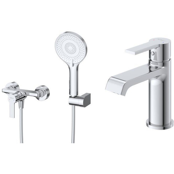 Набор смесителей BelBagno: Смеситель для душа AURORA-ESDM-CRM + смеситель для раковины AURORA-LVM-CRM-W0 (Новинка 2025) - фото 2