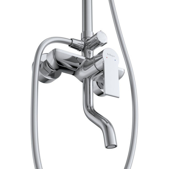 Душевой комплект BelBagno: Душевая стойка AURORA-VSCM-CRM + смеситель для раковины AURORA-LVM-CRM-W0 (Новинка 2025) - фото 5