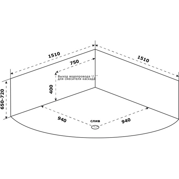 Ванна акриловая Azario Азура 150х150 см АЗВ0001 - фото 4