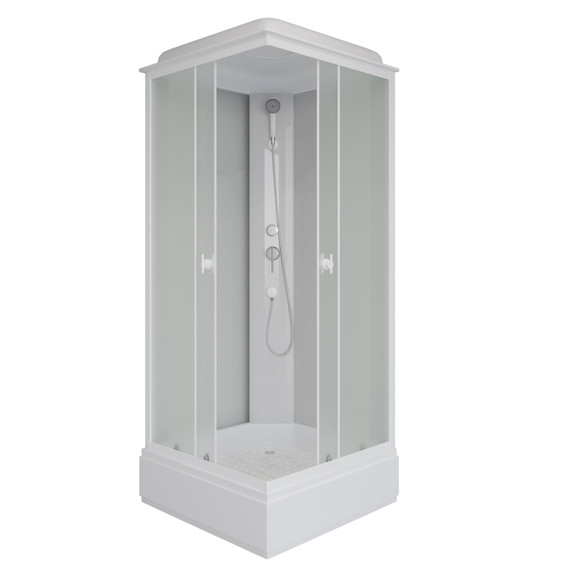 Душевая кабина Niagara 80x80 см P80/26Q/MT со средним поддоном 26 см, профиль белый, стекло матовое - фото 12