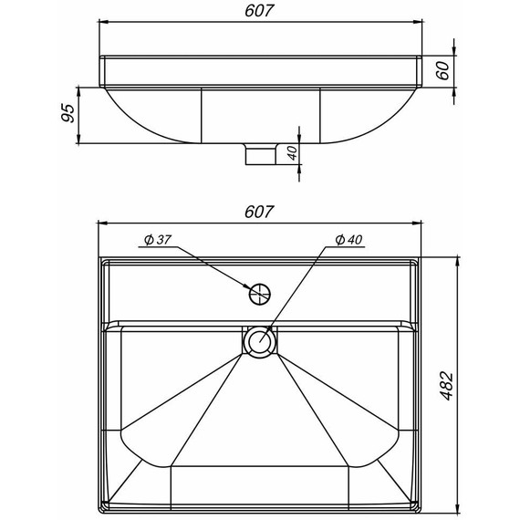 Тумба напольная с раковиной Mirsant Flat 60/2 60 см (раковина Line 60) белый - фото 12