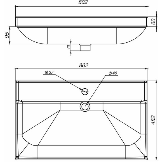 Тумба напольная с раковиной Mirsant Flat 80/2 80 см (раковина Line 80) белый - фото 12