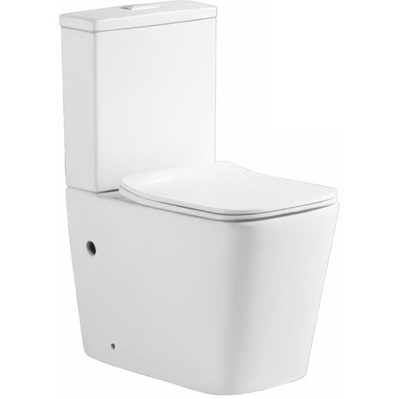 Унитаз-компакт безободковый Sole Rif Turbo с тонкой крышкой микролифт (система смыва Торнадо) - фото 2