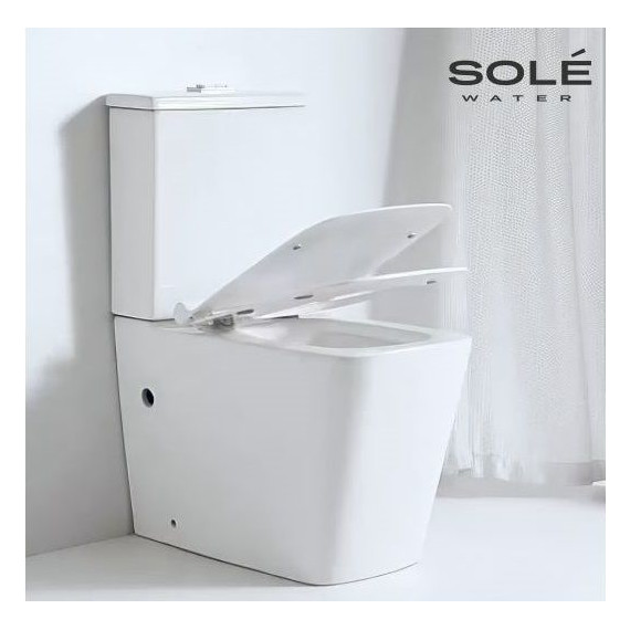 Унитаз-компакт безободковый Sole Rif Turbo с тонкой крышкой микролифт (система смыва Торнадо) - фото 4