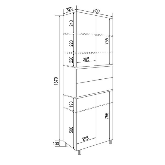 Пенал напольный AN Эстелла 60 см, графит - фото 5