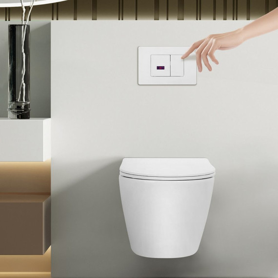 Кнопка смыва сенсорная Abber AC0122SMW, белый матовый - фото 5