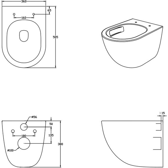 Унитаз подвесной безободковый Aquatek Гелиос AQ1993T-00 с тонкой крышкой микролифт, с полностью закрытым гидрозатвором (система смыва Торнадо) - фото 16