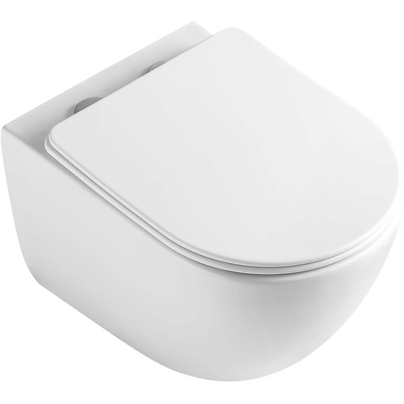 Унитаз подвесной безободковый Aquatek Гелиос AQ1993T-00 с тонкой крышкой микролифт, с полностью закрытым гидрозатвором (система смыва Торнадо) - фото 3