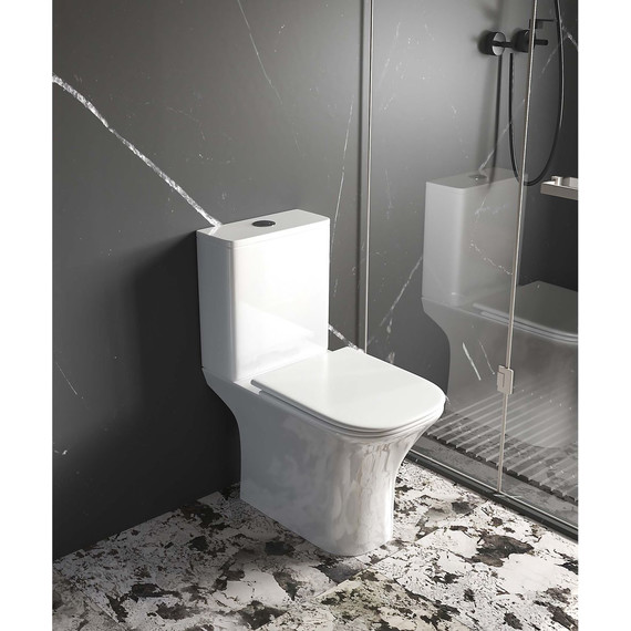 Унитаз-компакт безободковый Aquatek Optima Square AQ4411-00 с тонкой крышкой микролифт - фото 6