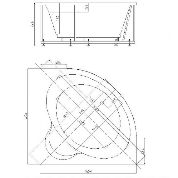 Ванна акриловая Azario Cosma 145х145 см AV.0088123 - фото 3
