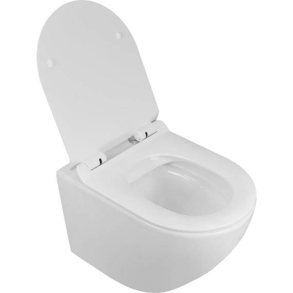 Унитаз подвесной безободковый Azario Grado AZ-0046-N с тонкой крышкой микролифт, Цвет производителя: белый - фото 10