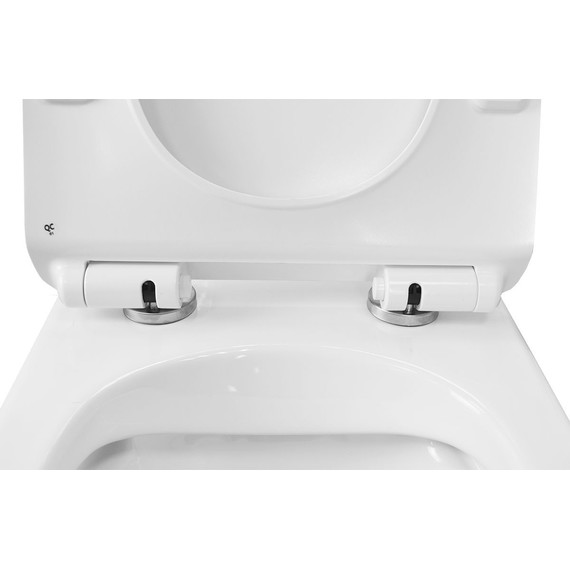 Унитаз подвесной безободковый Azario Grado AZ-0046-N с тонкой крышкой микролифт, Цвет производителя: белый - фото 4