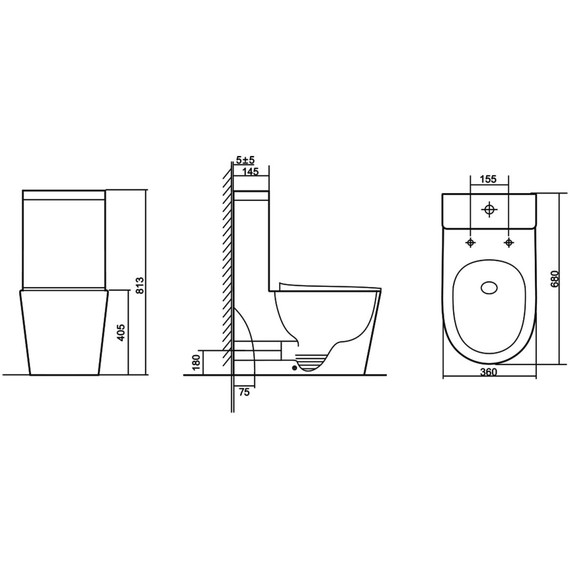 Унитаз-моноблок безободковый Azario Nimbus AZ-6080-AP с тонкой крышкой микролифт (система смыва Торнадо) - фото 12