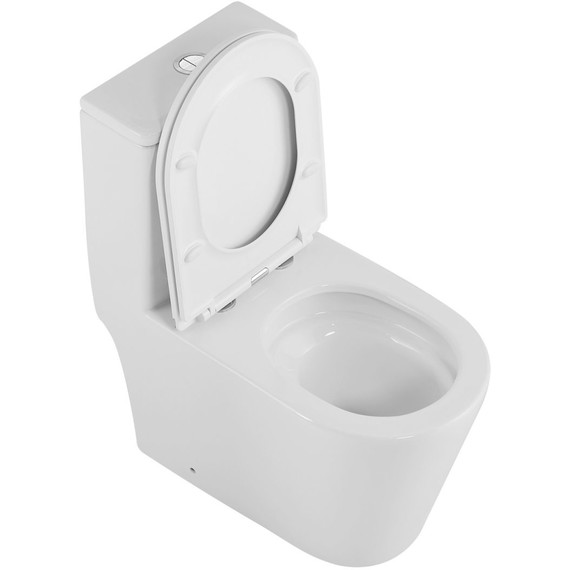 Унитаз-моноблок безободковый Azario Nimbus AZ-6080-AP с тонкой крышкой микролифт (система смыва Торнадо) - фото 3