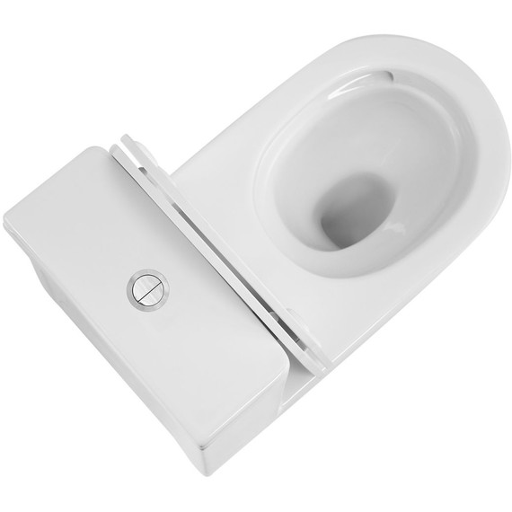 Унитаз-моноблок безободковый Azario Nimbus AZ-6080-AP с тонкой крышкой микролифт (система смыва Торнадо) - фото 5