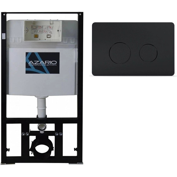 Инсталляция с подвесным унитазом комплект: Azario AZ-8010-1000 с подвесным безободковым унитазом Grado AZ-0046-UQ3 сиденье микролифт, крепление, кнопка смыва чёрный матовая (Система смыва торнадо) - фото 13