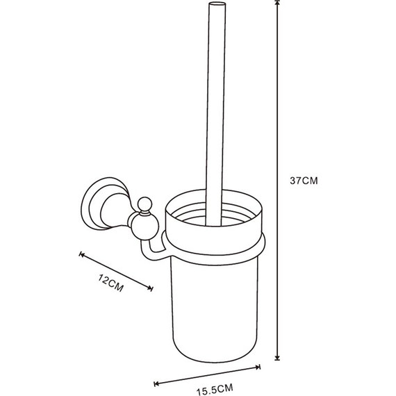 Ёршик для унитаза Azario Elvia AZ-91113G, цвет золото - фото 2