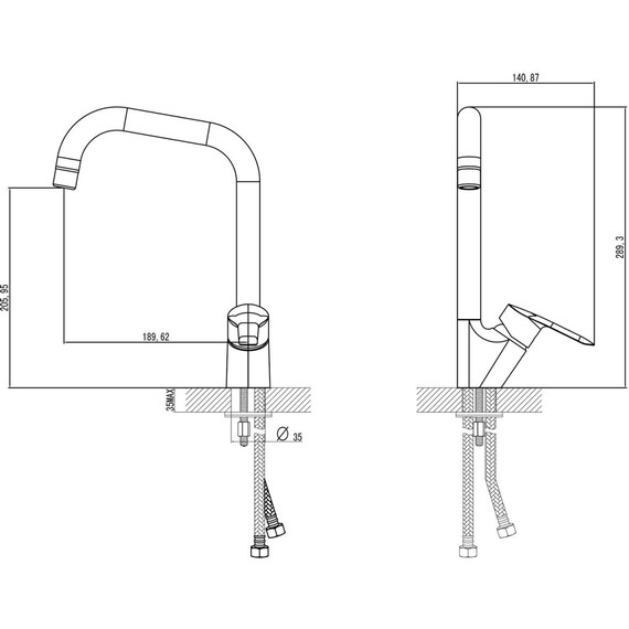 Смеситель для кухни Azario AZ-HU245904 - фото 2
