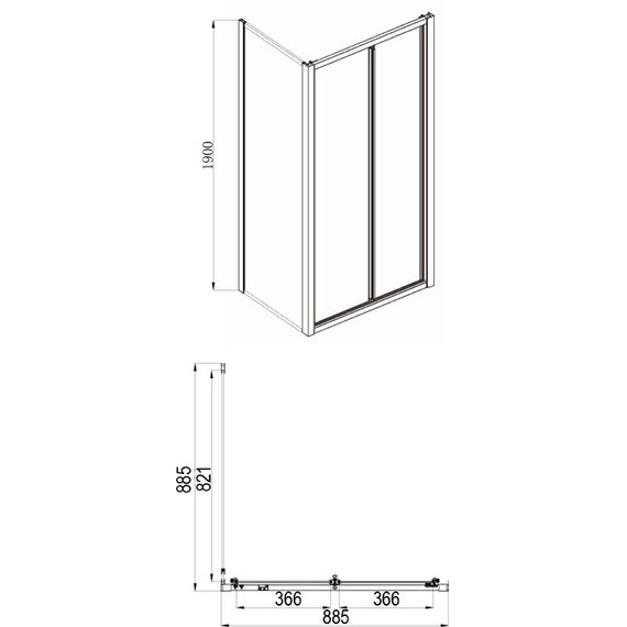 Душевое ограждение Azario Toronto 90x90 см AZ-NAA1432B 900, серебро/прозрачное - фото 3