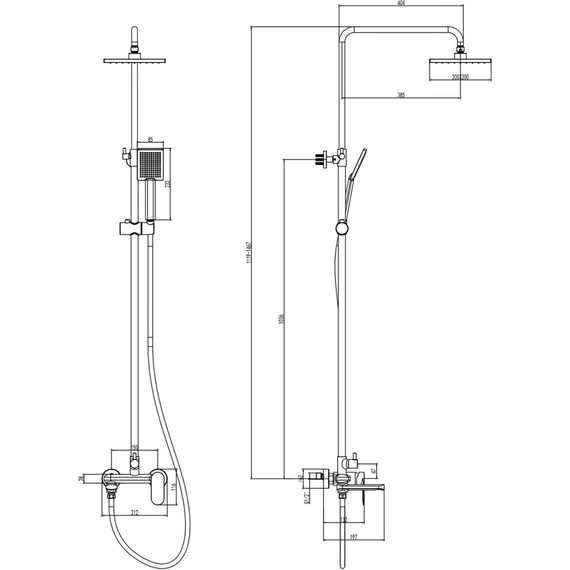 Душевая стойка Azario Florida Square AZ-WSA654232C - фото 3