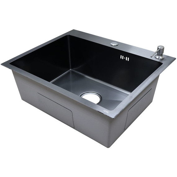 Кухонная мойка Azario Nicole AZB5050H1 (сифон, дозатор и коландер в комплекте) чёрный соты - фото, картинка 2 Кухонная мойка Azario Nicole AZB5050H1 (сифон, дозатор и коландер в комплекте) чёрный соты - фото 2