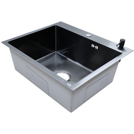 Кухонная мойка Azario Nicole AZB6050N (сифон, дозатор и коландер в комплекте) чёрный - фото, картинка 3 Кухонная мойка Azario Nicole AZB6050N (сифон, дозатор и коландер в комплекте) чёрный - фото 3