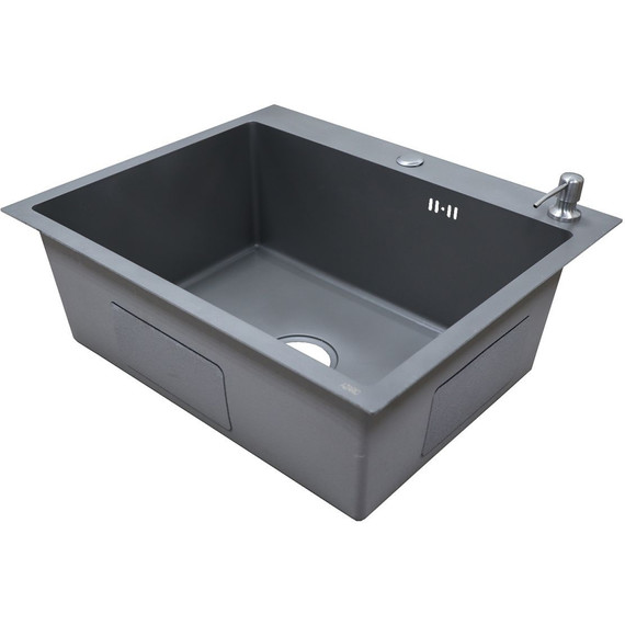 Кухонная мойка Azario Nicole AZG6050N (сифон, дозатор и коландер в комплекте) серый - фото, картинка 2 Кухонная мойка Azario Nicole AZG6050N (сифон, дозатор и коландер в комплекте) серый - фото 2