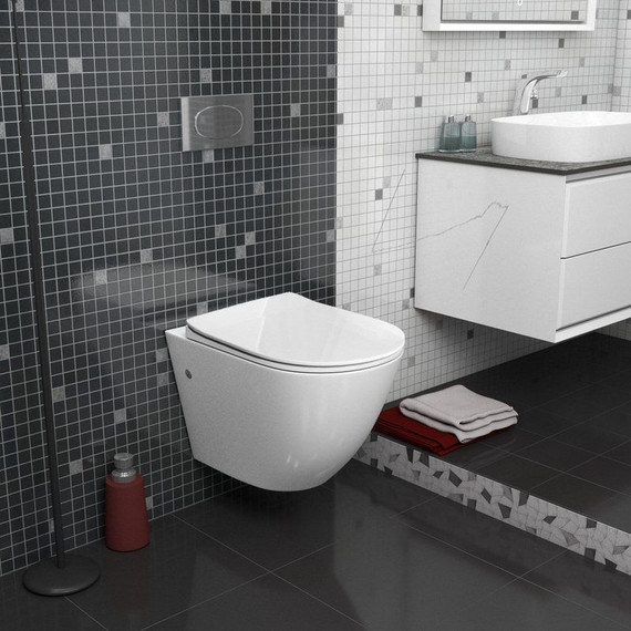 Унитаз подвесной безободковый Grossman GR-4411SQ с тонкой крышкой микролифт (система смыва Торнадо) - фото 5