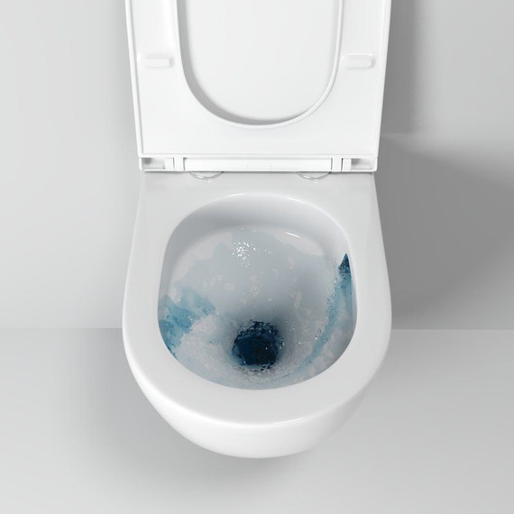 Унитаз подвесной безободковый Grossman GR-4411SQ с тонкой крышкой микролифт (система смыва Торнадо) - фото 6