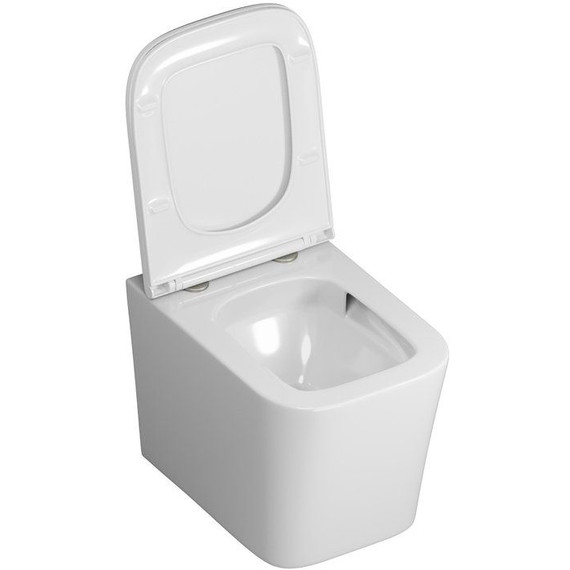 Унитаз подвесной безободковый Grossman GR-4441SQ с тонкой крышкой микролифт (система смыва Торнадо) - фото 2