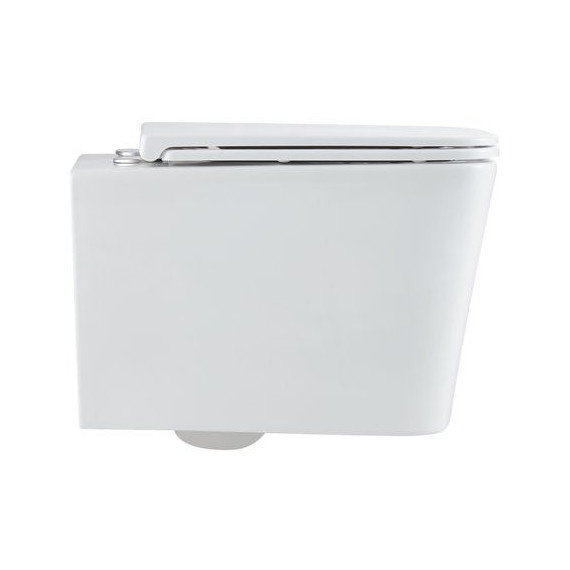 Унитаз подвесной безободковый Grossman GR-4441SQ с тонкой крышкой микролифт (система смыва Торнадо) - фото 6