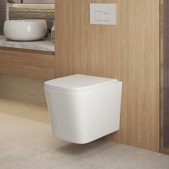 Унитаз подвесной безободковый Grossman GR-4441SQ с тонкой крышкой микролифт (система смыва Торнадо) - фото 7